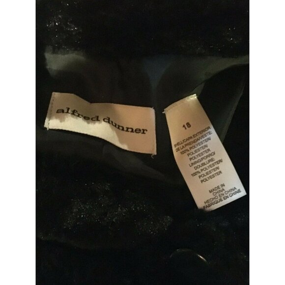 Alfred Dunner Swing Jacket Coat Black Faux Fur Dressy Christmas Holiday Party 18 - Picture 5 of 6